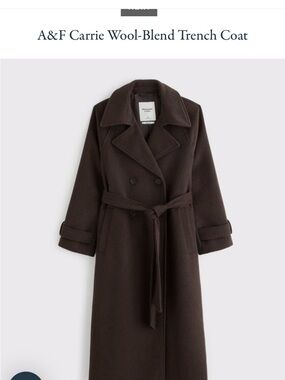 Abercrombie & Fitch Brown Wool-Blend Trench Coat